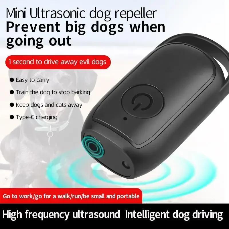 USB Rechargeable Portable Ultrasonic Dog Bark Control Device with LED Light Long Distance Outdoor Anti Bark Deterrent for Dogs