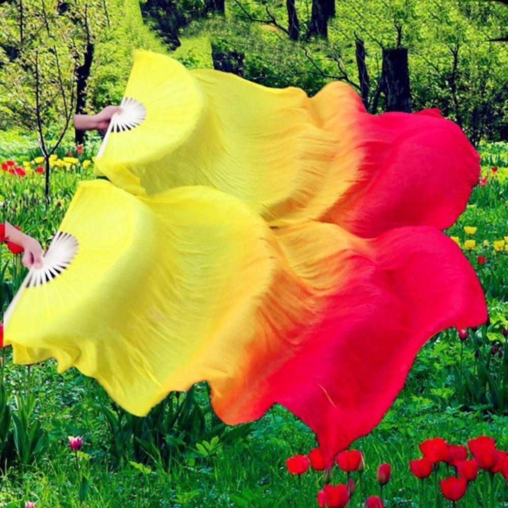 120cm Length Practice Dancer Tool Multicolors Square Dancing Belly Dancing Fan For Kid Women