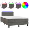 Maison Exclusive - Sommier à lattes de lit avec matelas LED gris foncé 120x190 cm