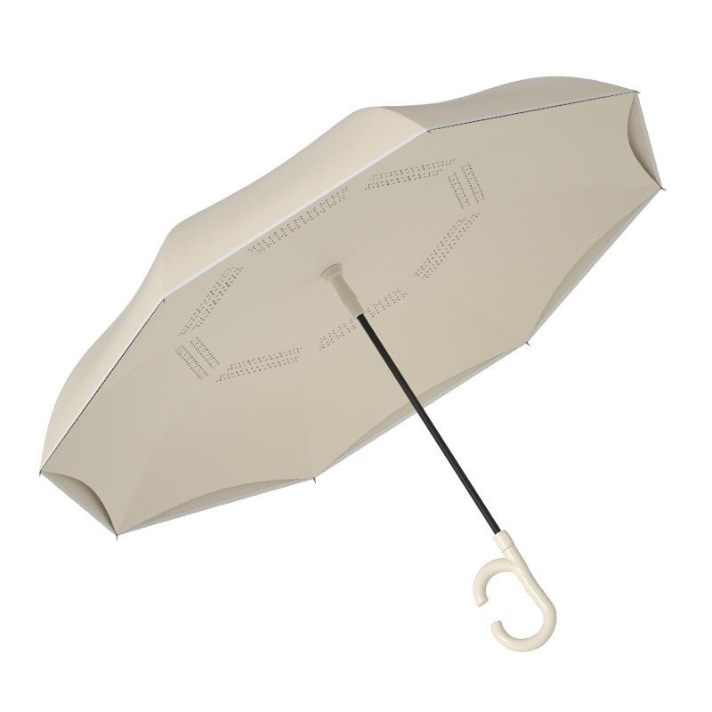New 8-bone creative hands-free double-layer straight rod reverse umbrella car long handle reverse umbrella umbrella