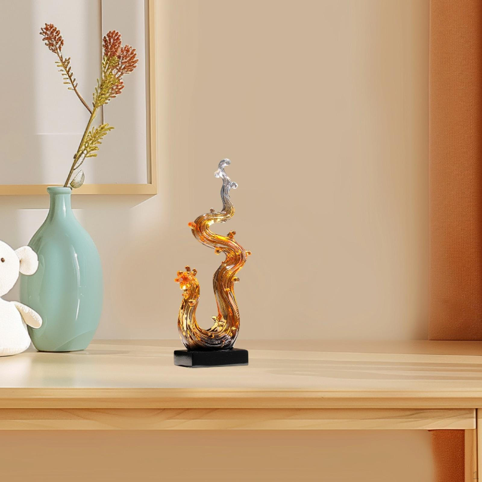 

Скульптура животного, статуя дракона, художественное украшение, статуэтка из смолы для прихожей, стола на новоселье золотой