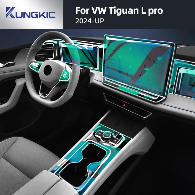 For Volkswagen Tiguan L Pro VW 2024 2025 TPU Protective Film Clear Interior Center Console Gear Panel Anti-scratch Accessories
