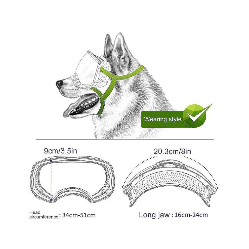 Pet Dog Goggles Clear Lens Waterproof Uv Eye Protection for Medium Large Breed