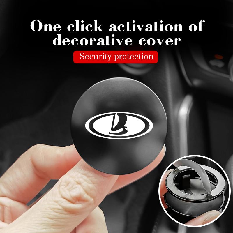 For Lada Car One-click Start Button Protection Decoration Cover Interior Accessories Xray Granta Priora Sedan Sport Kalina Vesta