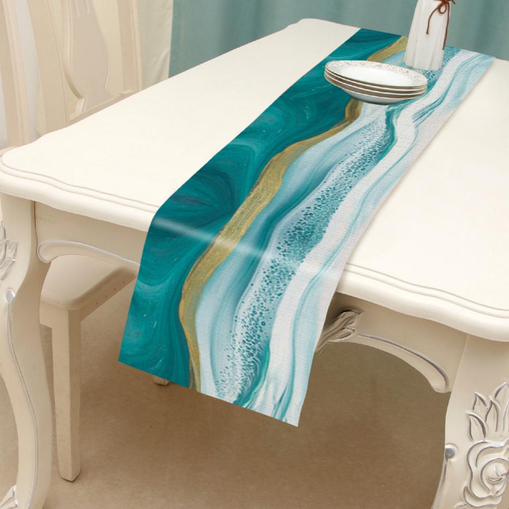 Marble Pattern Table Runner Polyester 33x178cm