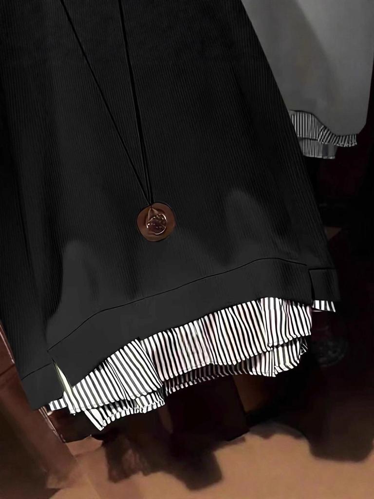 2025 Primăvară/Toamnă Casual Patchwork Gât Rotund Aspect Două Piese Elastic Moale Top