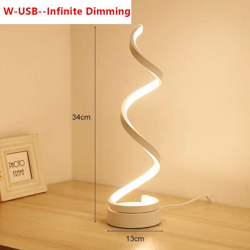 LED Table Lamp USB Plug Eye Protect Desktop Decor Lights For Living Room Bedroom Bedside Study Black/white dedsk Decor Lighting