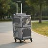 Double-Deck Pet Carrier Breathable Trolley Bag Telescopic Handle Cat Travel