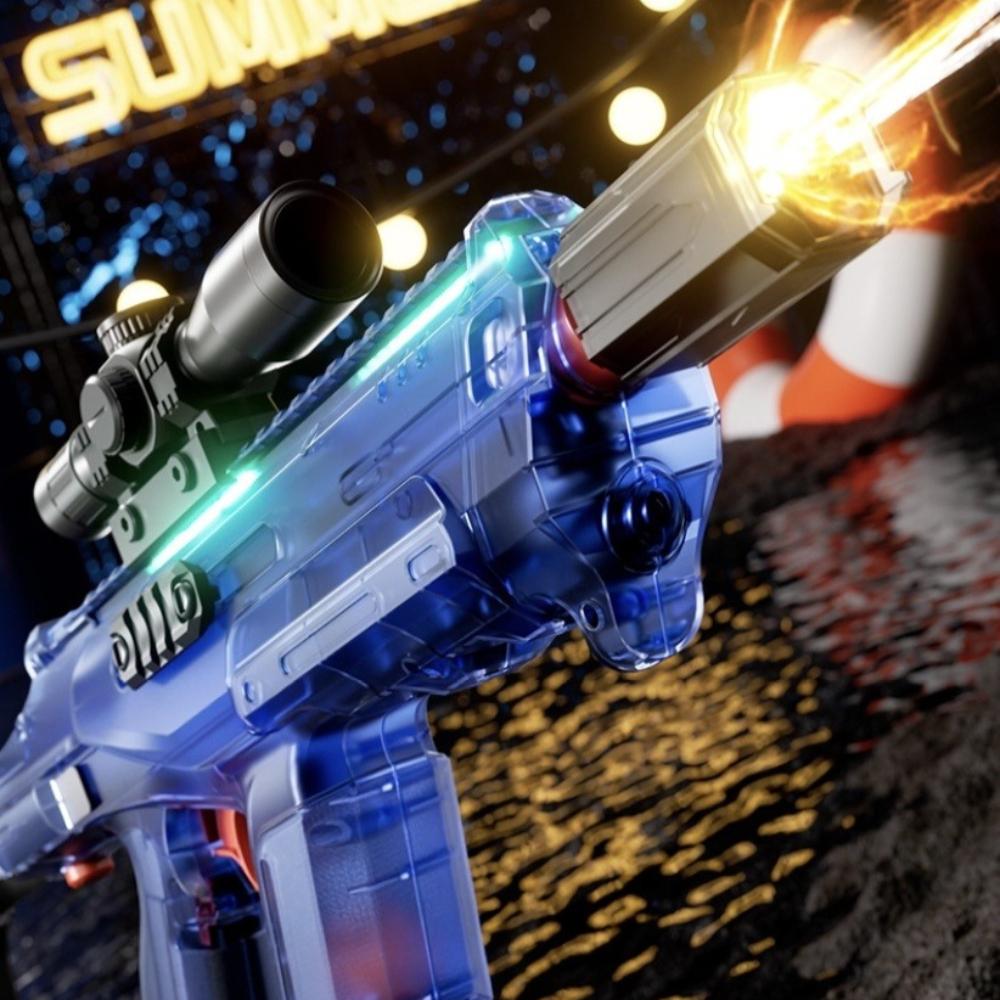 Electric M9 Water Gun Toy with Drum Magazine, Rechargeable Automatic Water Blaster Summer Pool Beach Outdoor Shooting Game Toy