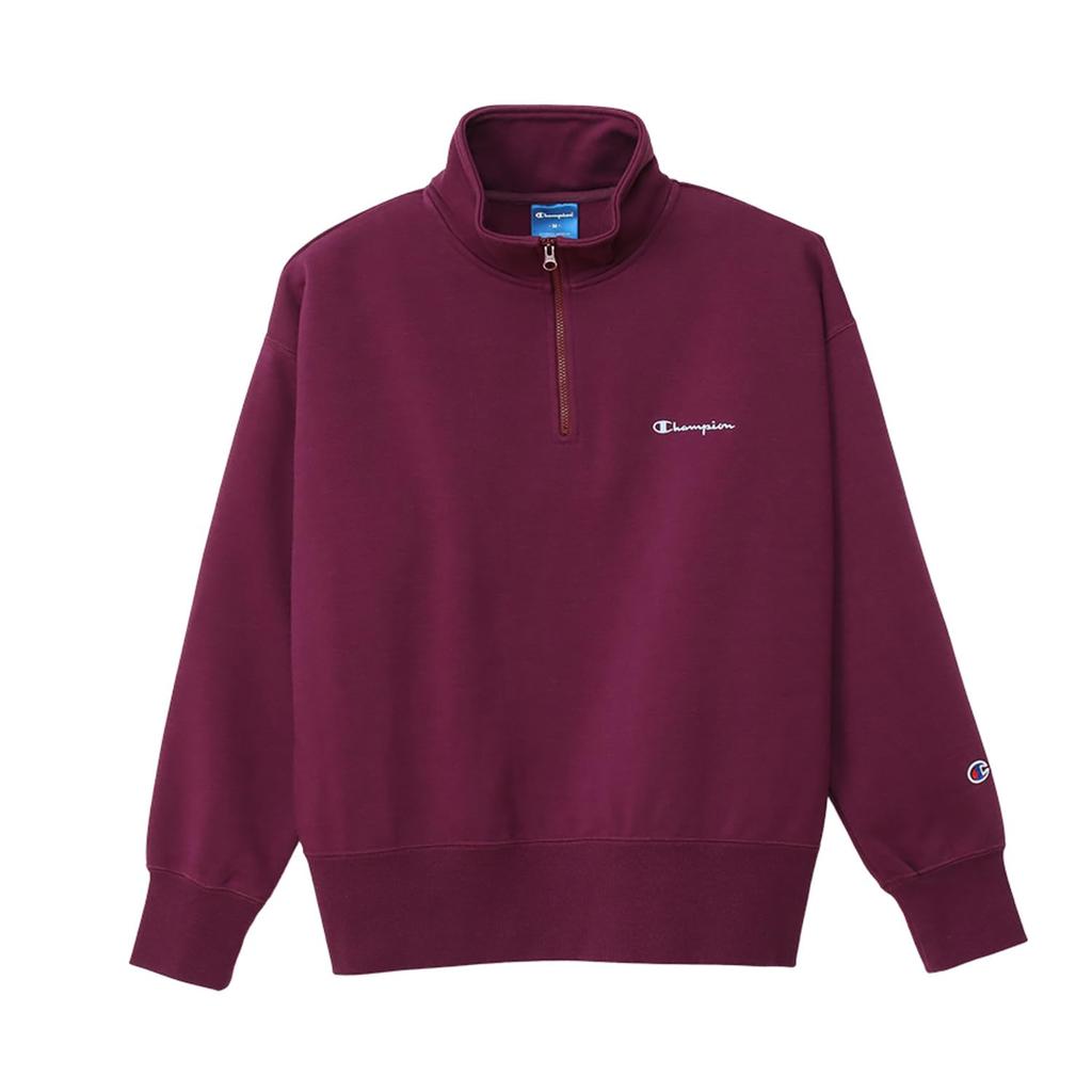 Champion Long Sleeve Relax Script Terry T-Shirt, Fit, Stretch, Quick-Drying, Logo, Techweave(R) Half-Zip Sweatshirt, CW-AS004-929-L