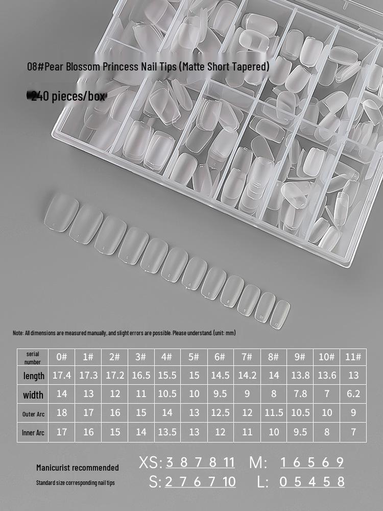 

Pear Blossom Princess Frosted No-Etch Full Cover Nail Extensions