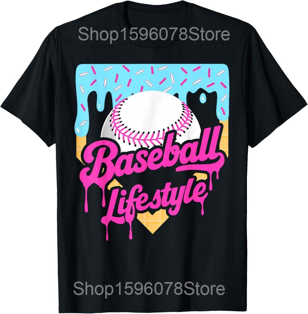 Funny Eat Sleep Baseball Repeat T Shirts Men Pure Cotton Humor Streetwear Tee Shirt Short Sleeve Unisex Loose Clothing