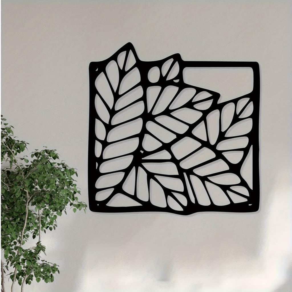 1pc Iron Leaf Wall Art Botanical Metal Sculpture Garden Fence Backyard Decor Holiday Gift
