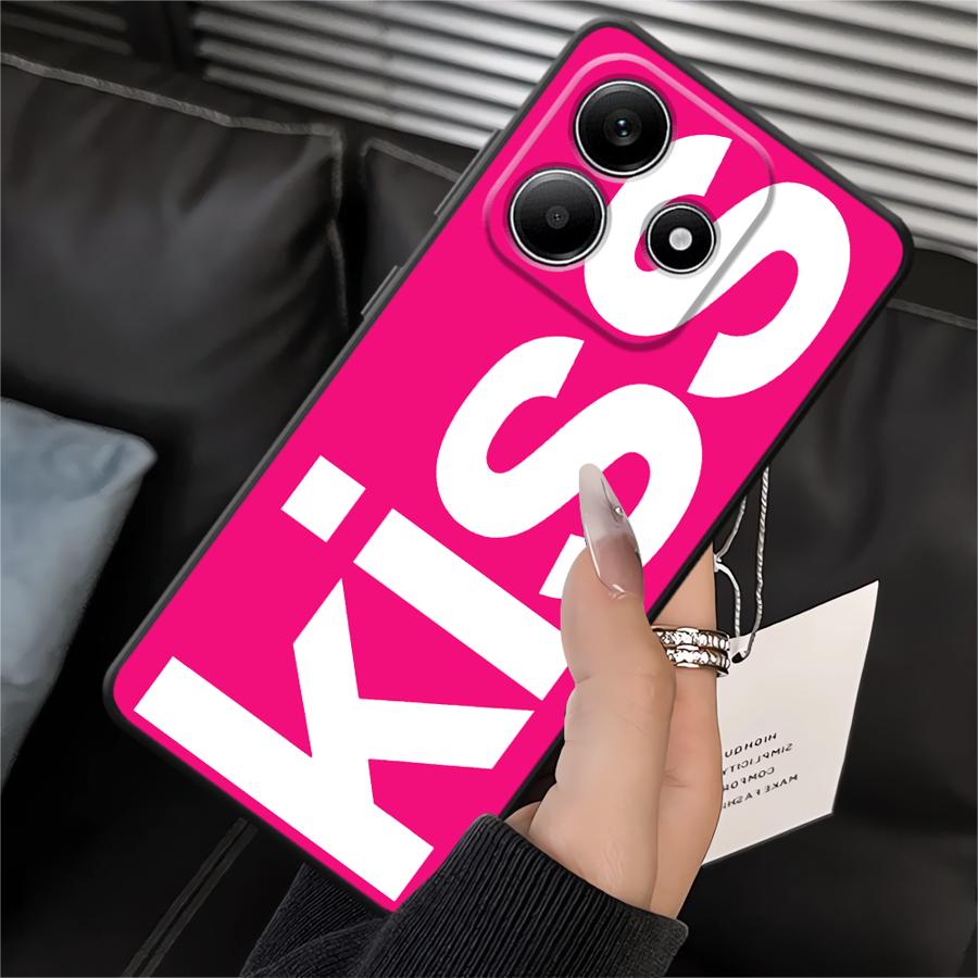 Letters Kiss Case for Xiaomi Redmi Note 14 13 Pro Plus A4 A5 12 11 Pro 12C 13C 12S 10 11S 14C A1 A2 A3 9 8 7 K40 K80 Phone Cover