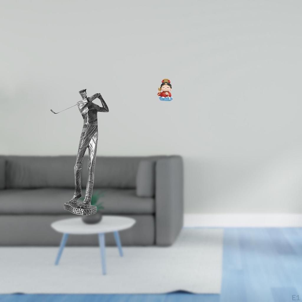 Modern Golfing Resin Figurine Sculpture for Golf Lover Shelf Tabletop Ornament Farmhouse Bedroom