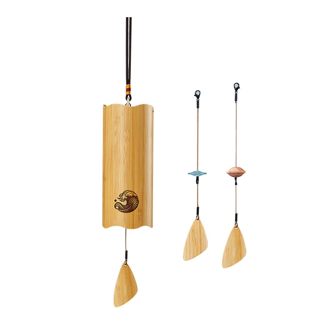 Carillon éolien Hluru en bambou 8 tiges Notes Accord Dm Carillons éoliens Clochette à vent Artisanat Jardin extérieur Patio Zen Méditation gris clair