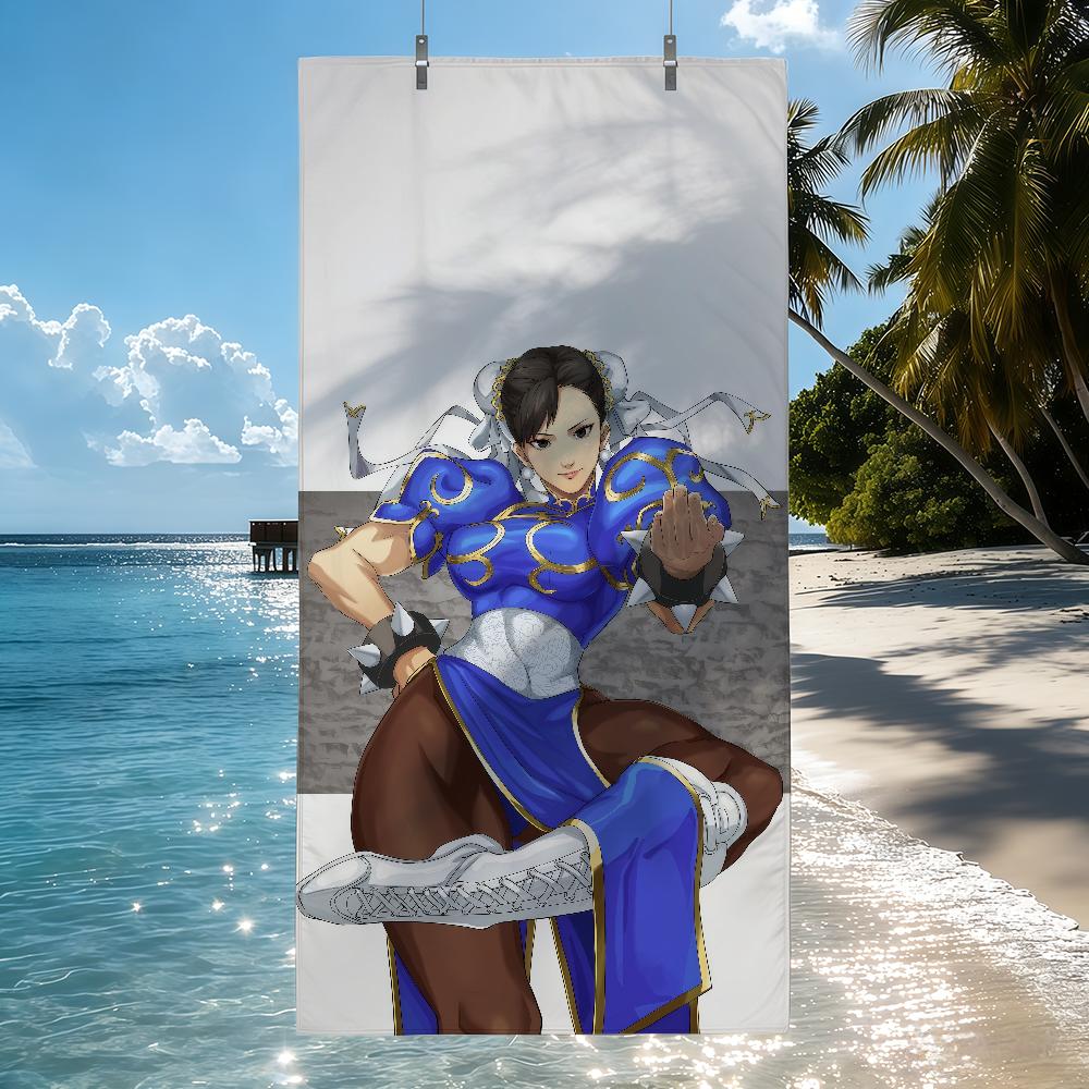 Classic Game S-Street F-Fighter-Chunli Towel Quick Drying Beach Towels Are Suitable For Swimming Pools Camping Yoga And The Gym