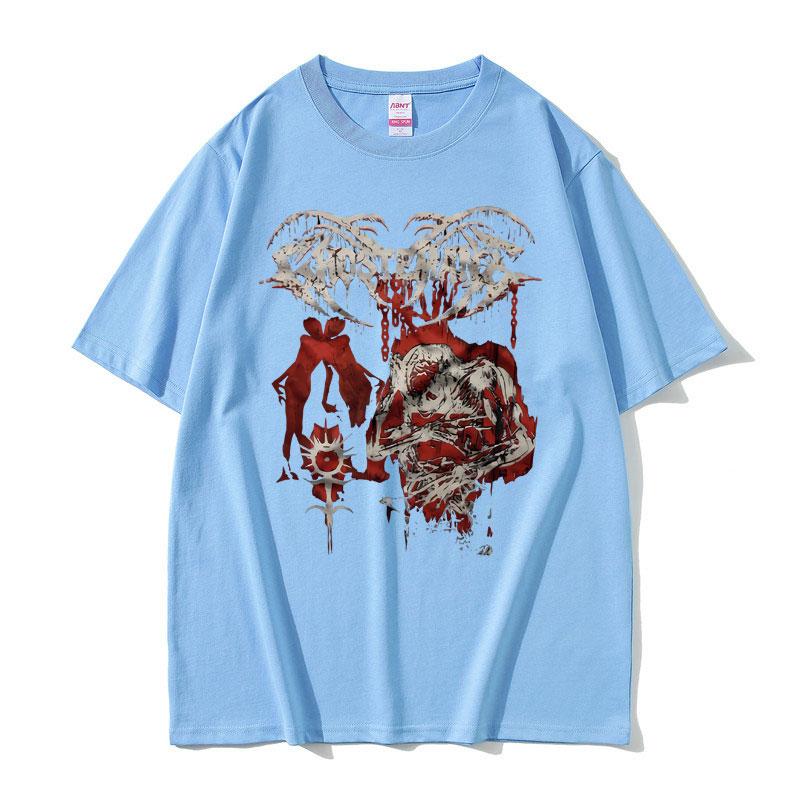 Ghostemane Print T-shirt Short Sleeve Men's Gothic Oversized T Shirt Male Streetwear Men Women Fashion Vintage Metal Rock Tshirt