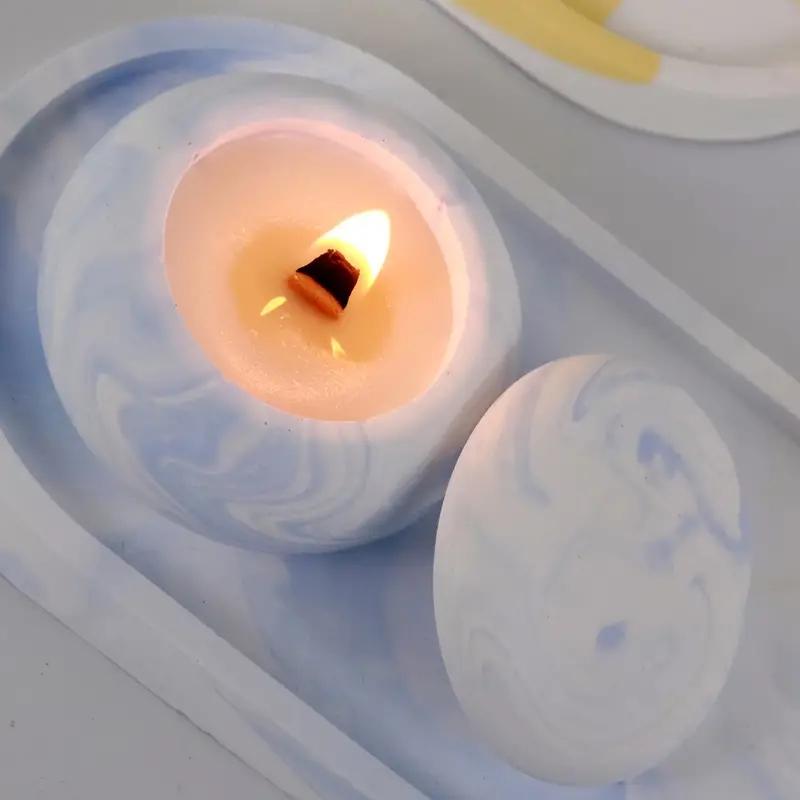 Small Round Jar with Lid Silicone Mold Cute Candle Cup Concrete Mold DIY Cement Jewelry Storage Box Epoxy Resin Mold Home Crafts