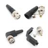 Bnc Male plug Connector right angle 90 degree adapter For Rg59 solderless Cable CCTV video balun no solder M20