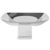 Minimalist Metal Square Fruit Bowl with Crystal Base for Dining or Coffee Tables