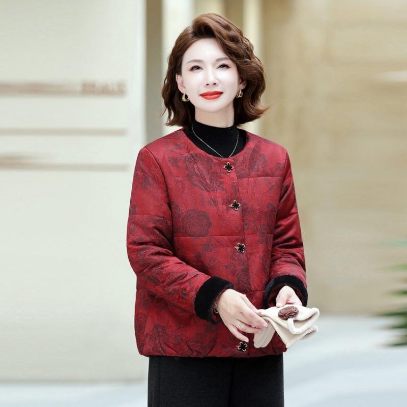 

Autumn and winter classic high-end cotton-padded coat jacquard new retro cotton-padded clothes 1XL [recommended 80-50kg]