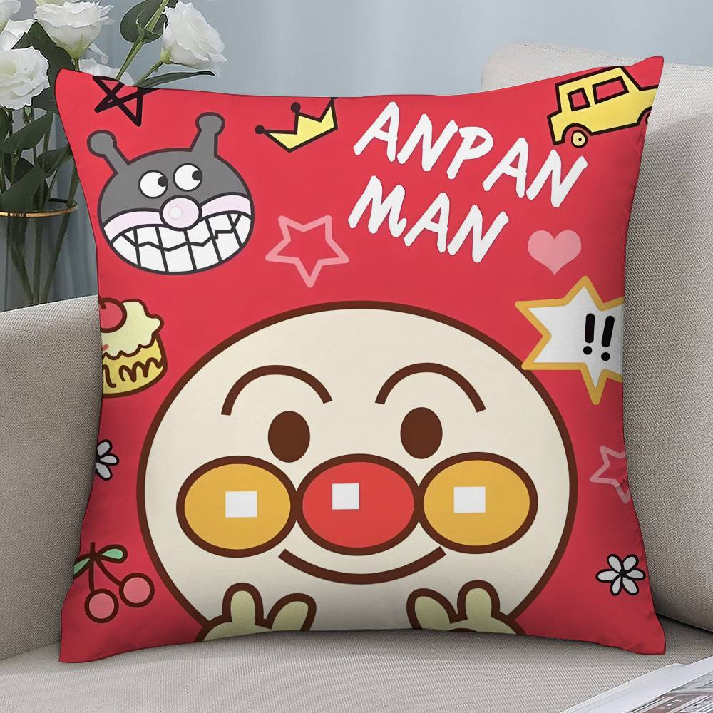 

Cartoon Cute A-Anpanman Pillow Case Short plush Double-sided Print Square Throw Pillow Covers Sofa Home Cushion Decor 12x12Inch