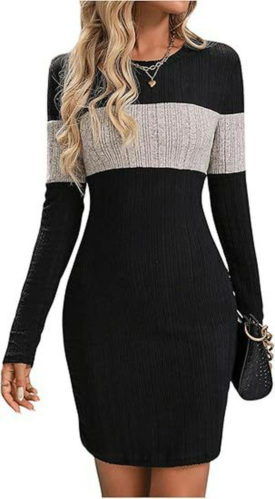 

European & American Patchwork Round Neck Pullover Knitwear - Autumn/Winter 2025 New Base Layer Small чорний