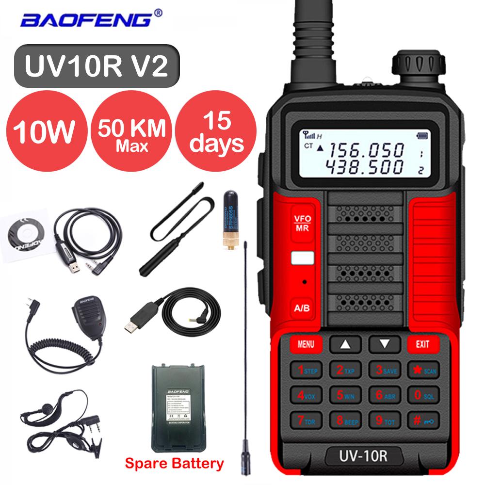 BAOFENG UV10R V2 10W Powerful 50KM Wireless Long Range Walkie Talkie Channel Update from UV-5R UV5R Ham Two Way Radio