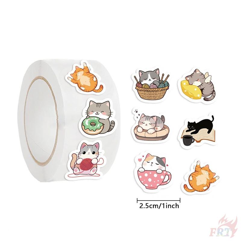 500Pcs/Roll Q Sweet Cat Kids Rewards Stickers - DIY Scrapbooks Album Decor Sealing Label Decals