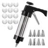 Stainless Steel Cookie Press Set Christmas Cookie Press Gun, 13 - Piece Multi - Nozzle Decorating Kit Biscuit making machine