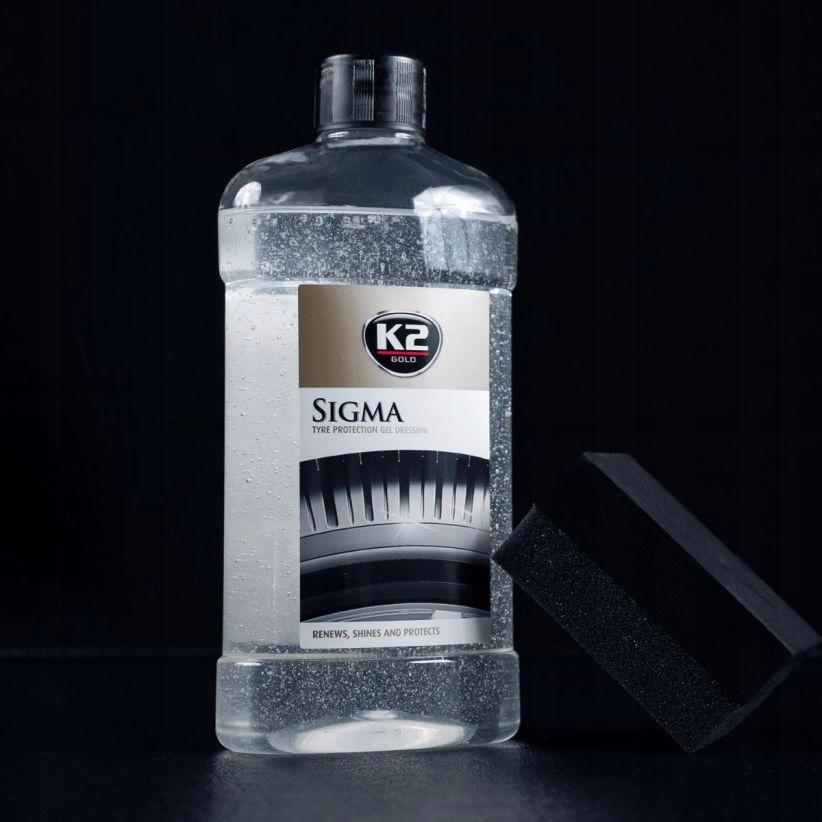 K2 Sigma Żel Płyn Do Nabłyszczania Pielęgnacji Opon Gumy 0,5L + Gąbka