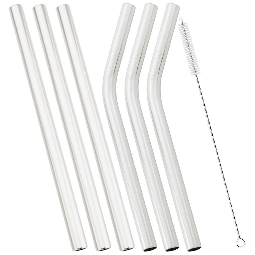 6pcs Fruit Juice Milkshake Cocktail Straw Pearl Milk Tea Drinking Straw Set Wide 12mm Stainless Steel Straw Home Bar Accessories