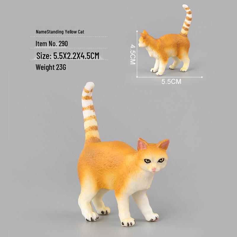 Children's Black and White Kitten Simulation Set - Toy Cat Figurine