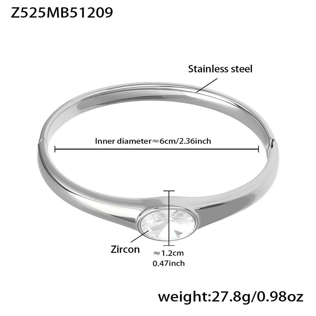 18K Gold-Plated Stainless Steel Zircon Clasp Bracelet - European & American Chic Women's Fashion