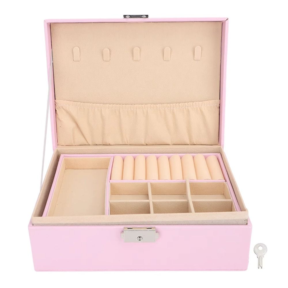 Jewelry Display Double Layer Jewelry Box Ornaments Case Storage Fashion Accessories  Necklace