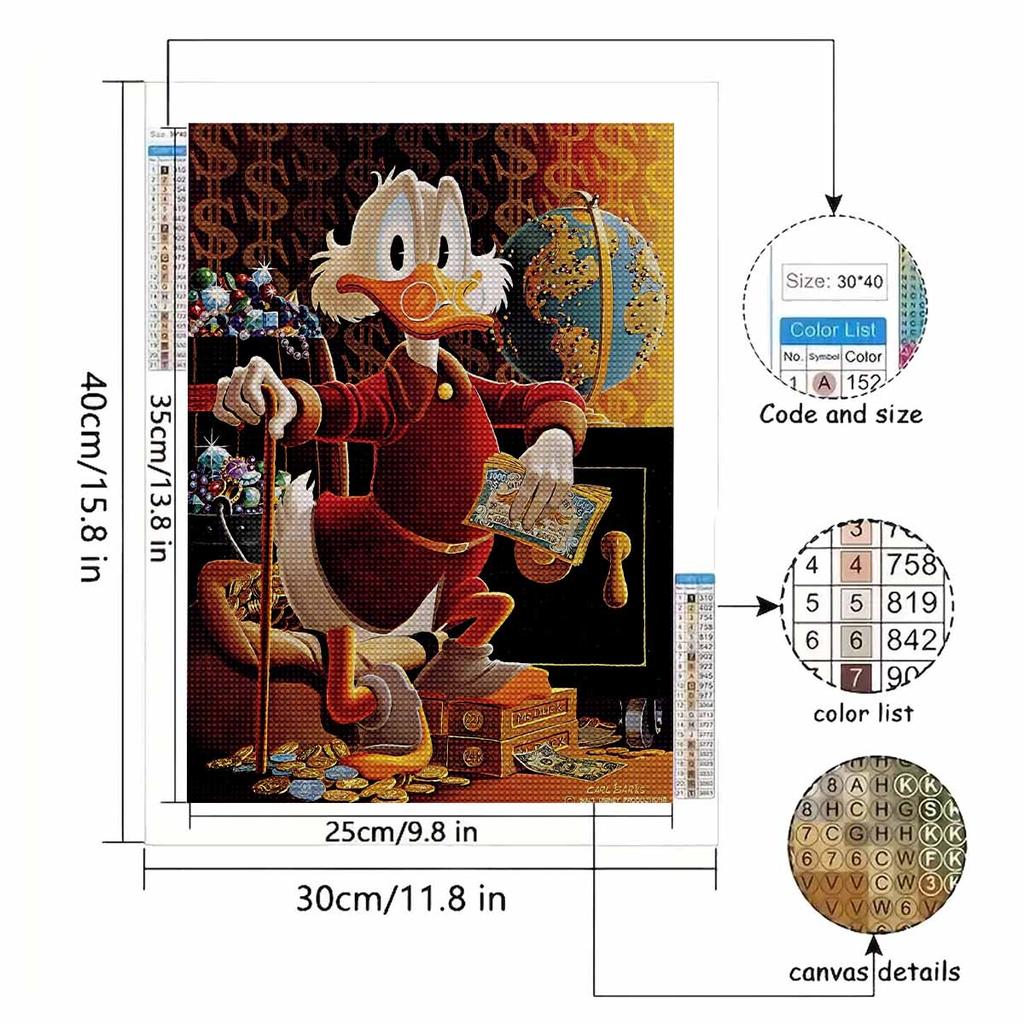 5D Diy Diamond Painting The Chaebol Donald Duck Full Drill Rhinestones Mosaic Embroidery Handmade Products Home Decor Gift