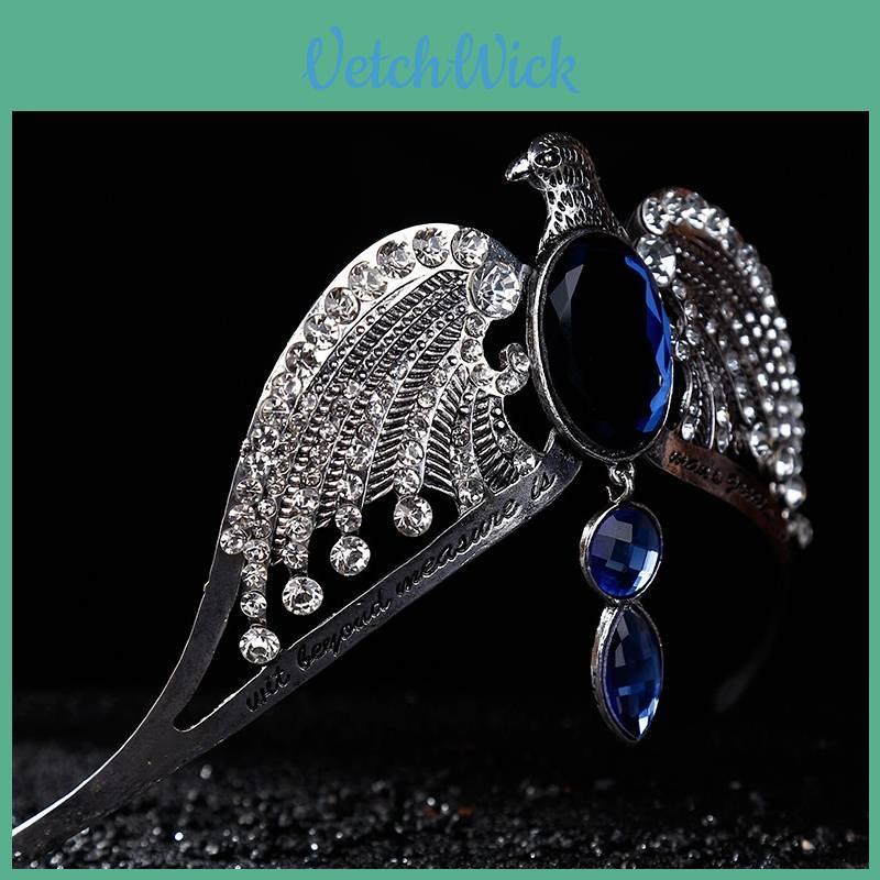 Chic And Stylish Ravenclaw Crown With Eye-catching Eagle And Blue Crystal Detailing