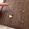 Trend of the times! Simple silver love pendant necklace women's light luxury high-end long autumn and winter temperament sweater chain