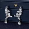 Beautiful Luxury Ultra Flash Zircon Earrings for Women Luxury Fashion Wedding Bride Zircon European and American Trendy Gifts