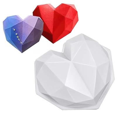 Silicone Diamond Love Baking Mold Set Letter Number Molds 1/6/8 Cavity Heart   Cake Chocolate Soap Candle Mould
