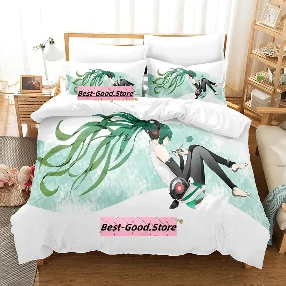 Anime Vocaloid Bedding Set Printed Bed Set With Pillowcase Bed Duvet Cover Soft Single Double Queen Super King Size Bedroom