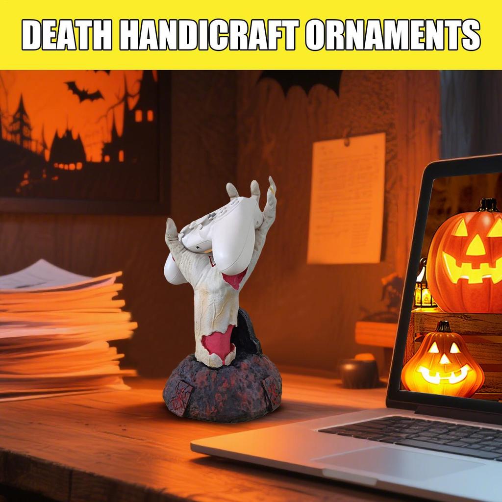 Resin Statue Hand Of Death Desk Sculpture Resin Halloween Decoration Desktop Stand For Nightstand Bathroom Balcony Kitchen