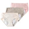 3 Pack Women's Leakproof Cotton Period Panties Middle Waist Underwear Army Green Beige Pink