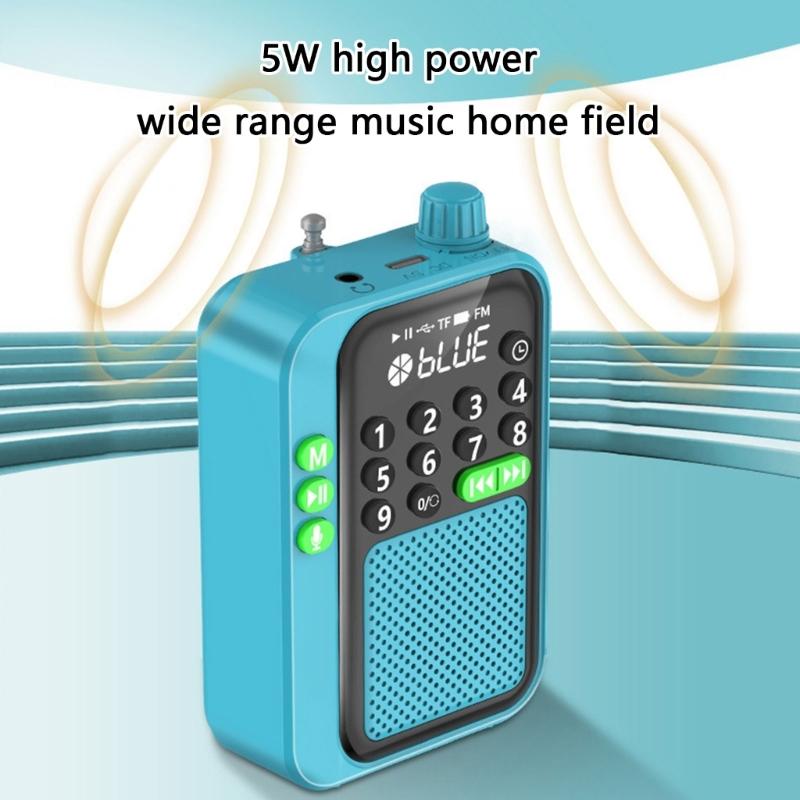 Mini Pocket FM Radio High Sensitivity Digital Radios Receiver Wireless Bluetooth-compatible Speaker with LED Display