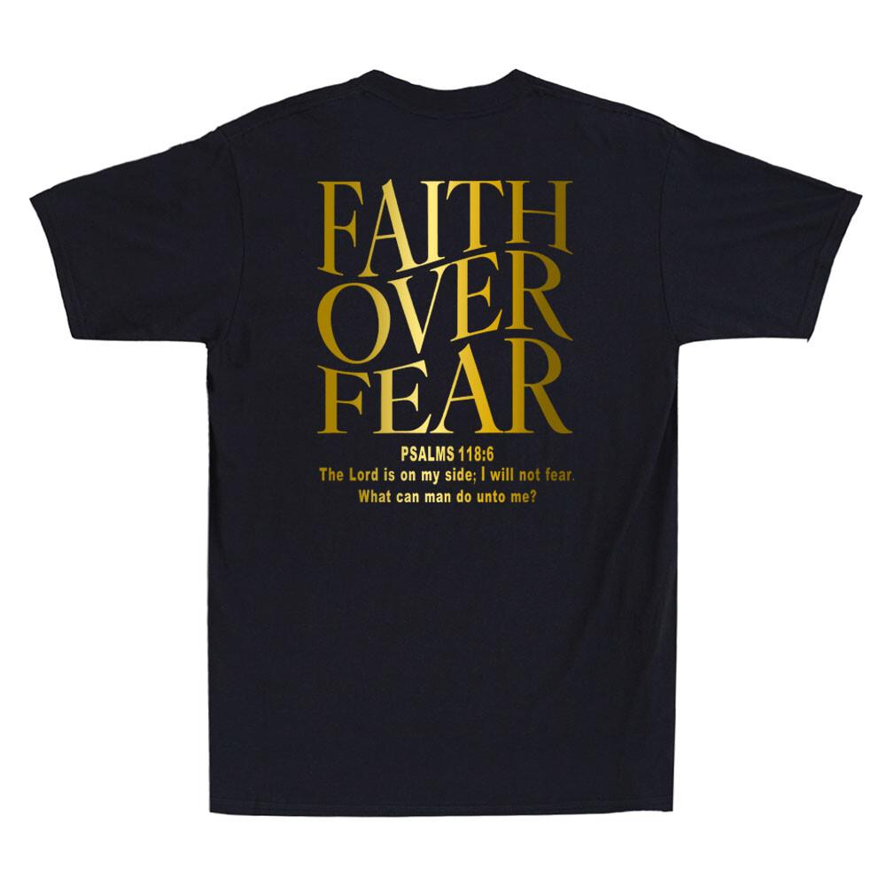 Faith Over Fear Christian Jesus Religious On Back Men Short Sleeve T-shirt S