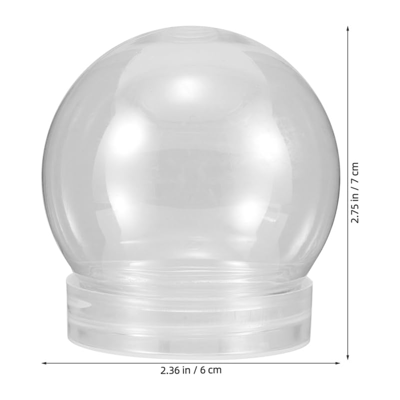 FOMIYES 20 Pieces Transparent Snow Globes with Caps for Craft Plastic Sky Globes Screw-Off Making, Multi-Purpose