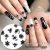 Dark Chrome Heart Nail Art: Retro Cross, Star & Moon Rhinestone Alloy Decorations