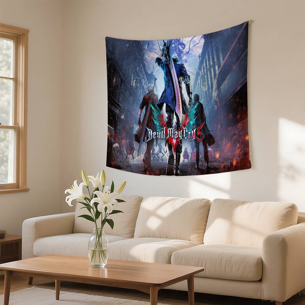 DDevil May Cry Tapestry Wall Hanging Tapestry Art Deco Blanket Curtain Hanging At Home Bedroom Living Room Decor