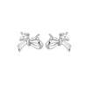 Anenjery Geometric Zircon Star Bowknot Earrings for Female Niche Light Luxury Versatile Fashion Earrings Jewelry Gifts